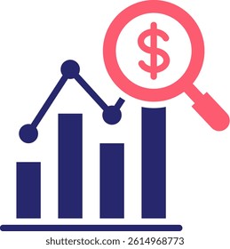 Market Analysis Icon Fill Vector Illustration