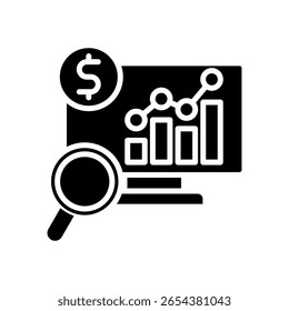 Market Analysis Icon Glyph Vector Illustration