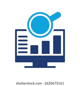 Icono de análisis de mercado Ilustración vectorial mixta