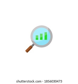 Market analysis icon. Seo and marketing icon. Search engine opitimization icon. Simple, flat, color.
