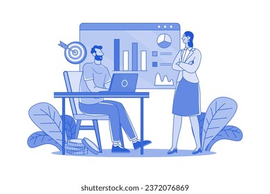 Market Analysis Illustration concept on white background