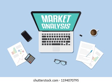 Market Analysis Laptop Desktop Stock Vector (Royalty Free) 1194070795 ...