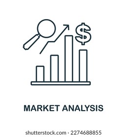 Market Analysis line icon. Colored element sign from finance management collection. Outline Market Analysis icon sign for web design, infographics and more.