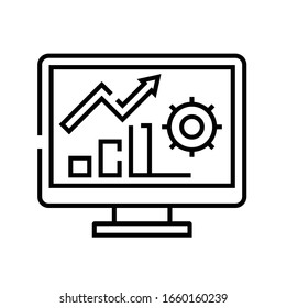 Market analysis line icon, concept sign, outline vector illustration, linear symbol.