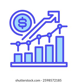 Market Analysis line icon. linear style sign for mobile concept and web design. Outline vector icon. Symbol, logo illustration. Vector graphic