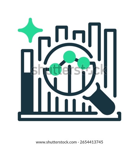 Market Analysis Line Icon, Outline Symbol for Industry Trends, Consumer Behavior, Competitive Landscape, Economic Insights, and Growth Opportunities. Vector Sign Icon.
