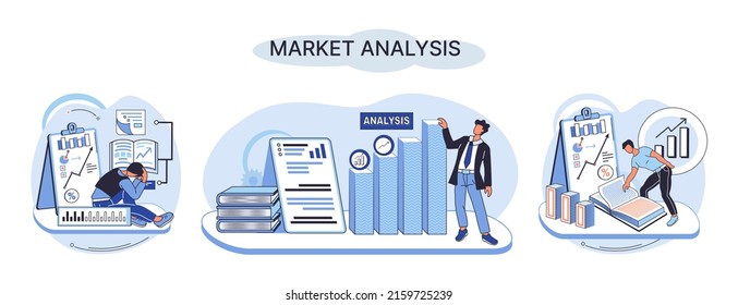 Market Analysis Metaphor Marketing Strategy Development Stock Vector ...