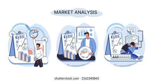 Market Analysis Metaphor Marketing Strategy Development Stock Vector ...