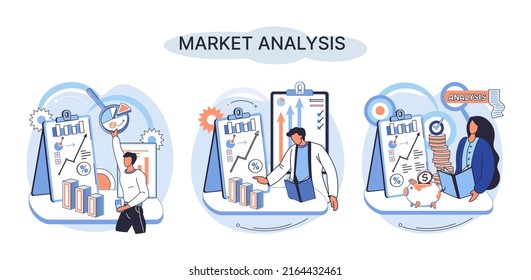 Market Analysis Metaphor Marketing Strategy Development Stock Vector ...