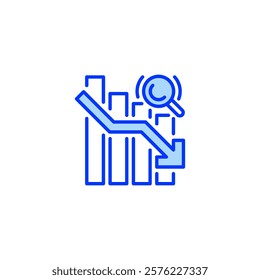 Market Analysis Negative line icon. Universal creative premium symbol. Vector sign icon logo template. Vector illustration