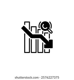 Market Analysis Negative line icon. Universal creative premium symbol. Vector sign icon logo template. Vector illustration