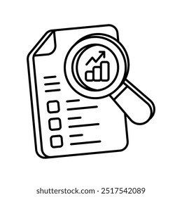 Market Analysis Outline Icon, Vector illustration