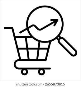 Market Analysis Outline Icon Vector Illustration