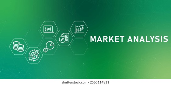 Market analysis review of current situation gradient header economy research analyze stock trading financial data transaction insight