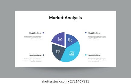 Plantilla de presentación de diapositivas de análisis de mercado con un diseño limpio, moderno y profesional. Ideal para análisis de negocios, investigación de mercado, perspectivas de la industria, análisis competitivo y presentaciones de planificación estratégica. Totalmente editable y fácil de personalizar, adecuado para PowerPoint, Presentaciones de Google y Keynote. Perfecto para uso corporativo, de inicio y de presentación profesional.