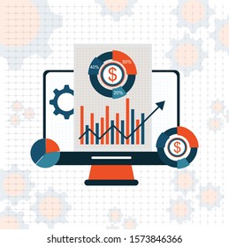 Market analysis slide. Statistics design, Info graphic data information