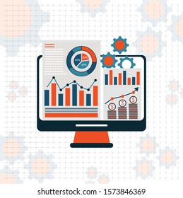 Market analysis slide. Statistics design, Info graphic data information