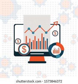 Market analysis slide. Statistics design, Info graphic data information