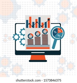 Market analysis slide. Statistics design, Info graphic data information