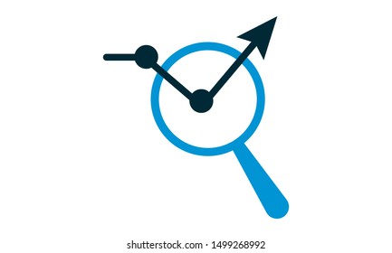 
Market Analysis symbol with magnifying glass icon vector illustration.