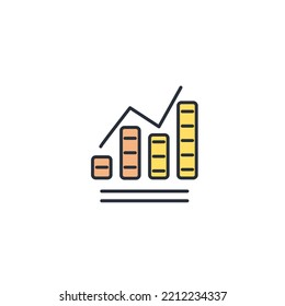 análisis de mercado iconos de línea delgada. Ilustración vectorial aislada en blanco. Trazo editable.