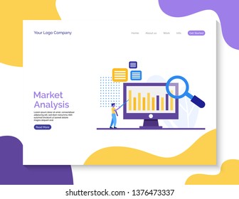 Market Analysis vector background for website.