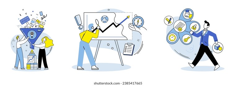Market analysis vector illustration. The internet has revolutionized market analysis, providing access to real time data and global markets Online analytics tools offer statistical data and market