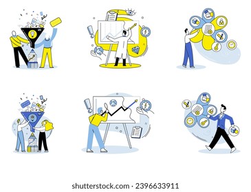 Market analysis vector illustration. A well defined marketing plan aligned with market analysis is crucial for targeting right audience Success in market requires analyzing market trends and adapting