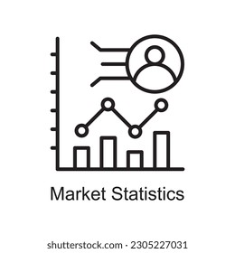 Market Analysis Vector Outline Icon Design illustration. Customer Service Symbol on White background EPS 10 File
