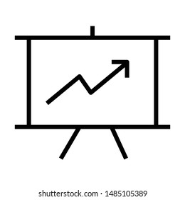 Market analytics flat vector line icon