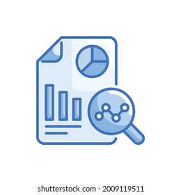 Ilustración de estilo de icono vectorial de análisis de mercado. Símbolo de análisis web de archivos EPS 10