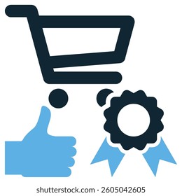 Market authenticity icon vector representing trust, brand integrity, and customer engagement. Ideal for business reputation, credibility, and loyalty.