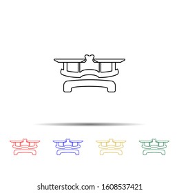 market balance multi color style icon. Simple thin line, outline vector of measure icons for ui and ux, website or mobile application