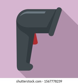 Market barcode scanner icon. Flat illustration of market barcode scanner vector icon for web design