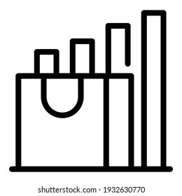 Market bars graph icon. Outline market bars graph vector icon for web design isolated on white background