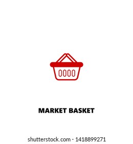 market basket icon. market basket vector design. sign design. red color