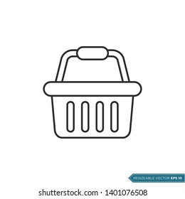 Market Basket Icon Vector. Shopping Basket Template Flat Design