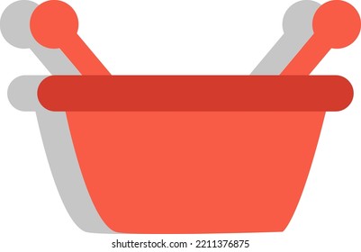 Market basket, illustration, vector on white background.