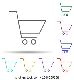 Market basket multi color icon. Simple thin line, outline vector of web icons for ui and ux, website or mobile application