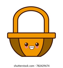 market basket symbol kawaii cartoon