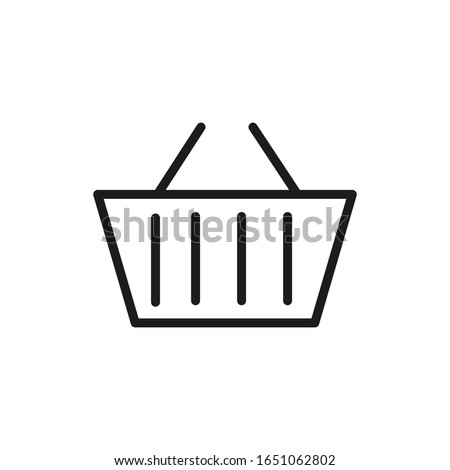 Market Basket Vector Line Icon 