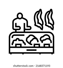 market beef meat line icon vector. market beef meat sign. isolated contour symbol black illustration