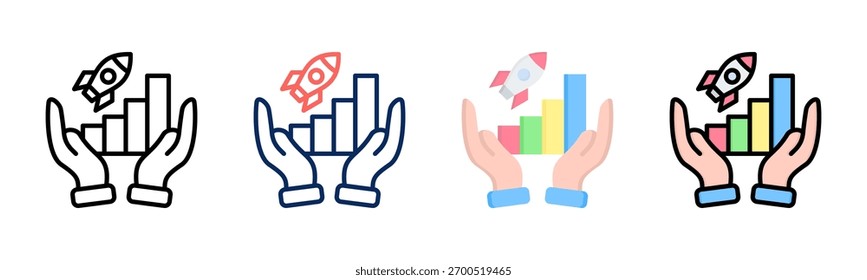 Market Boost Icon Set Multiple Style Collection
