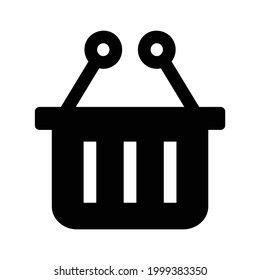 Icono vectorial del balde de mercado, aislado en fondo blanco