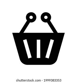Icono vectorial del balde de mercado, aislado en fondo blanco