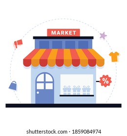 Diskont-Vektorgrafik für den Marktbau