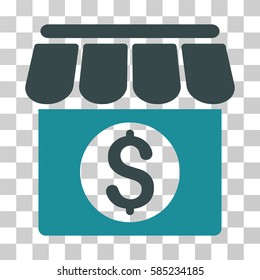 Market Building icon. Vector illustration style is flat iconic bicolor symbol, soft blue colors, transparent background. Designed for web and software interfaces.