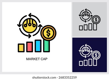 Market Cap icon Multi Style Vector Illustration