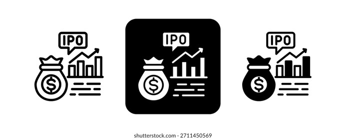 Market Cap Solid color and black line drawing vector illustration set
