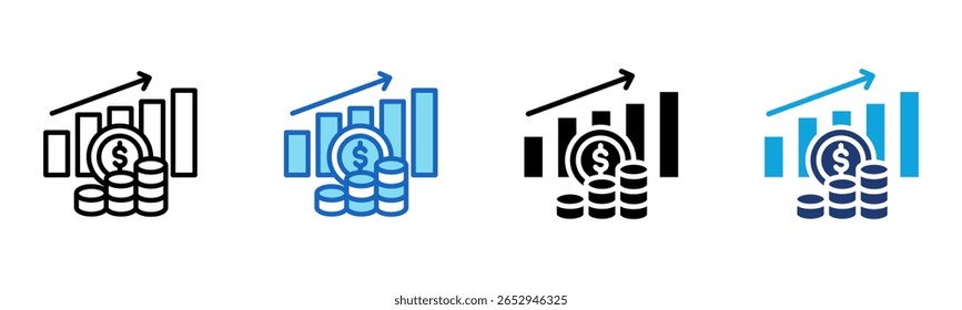 Ícone de capitalização de mercado Ilustração de vetor de vários estilos